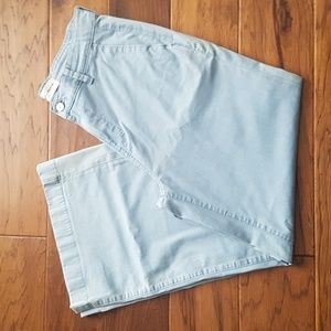 Dish Denim Women's High Rise Wide Leg Ankle Light Wash Jeans 30x26